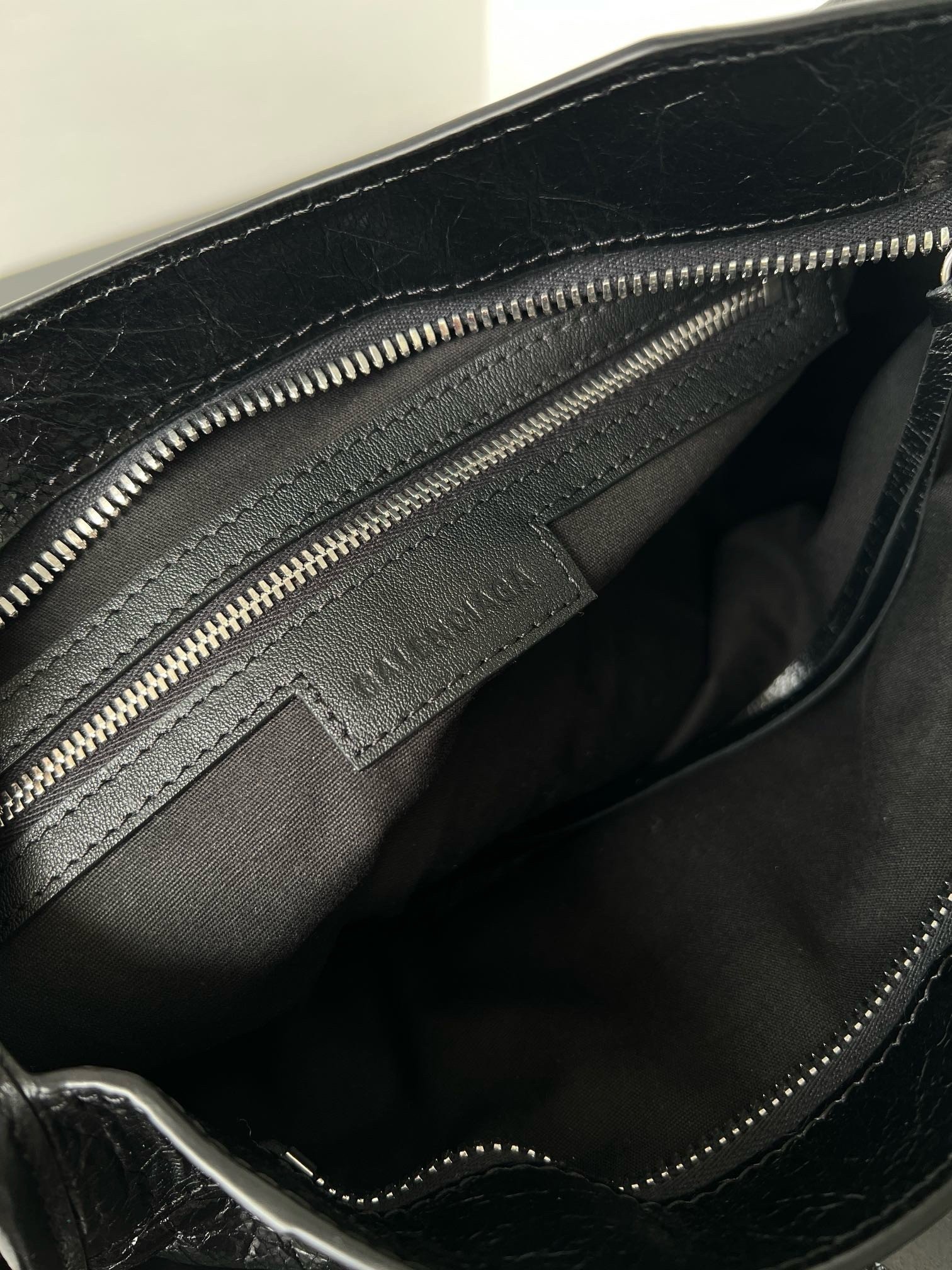 Balenciaga Le City Small Bag in Black Arena Lambskin