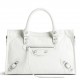 Balenciaga Le City Small Bag in White Arena Lambskin