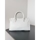 Balenciaga Le City Small Bag in White Arena Lambskin