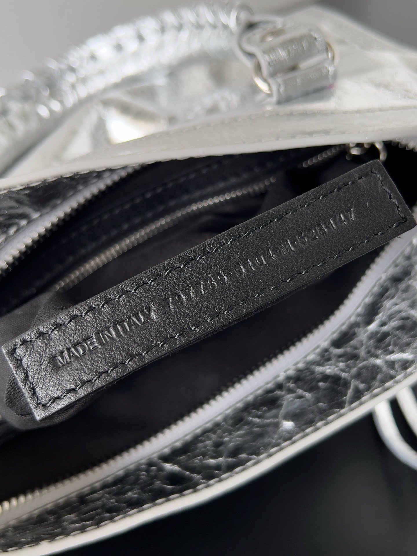 Balenciaga Le City Small Bag in Silver Metallic Lambskin