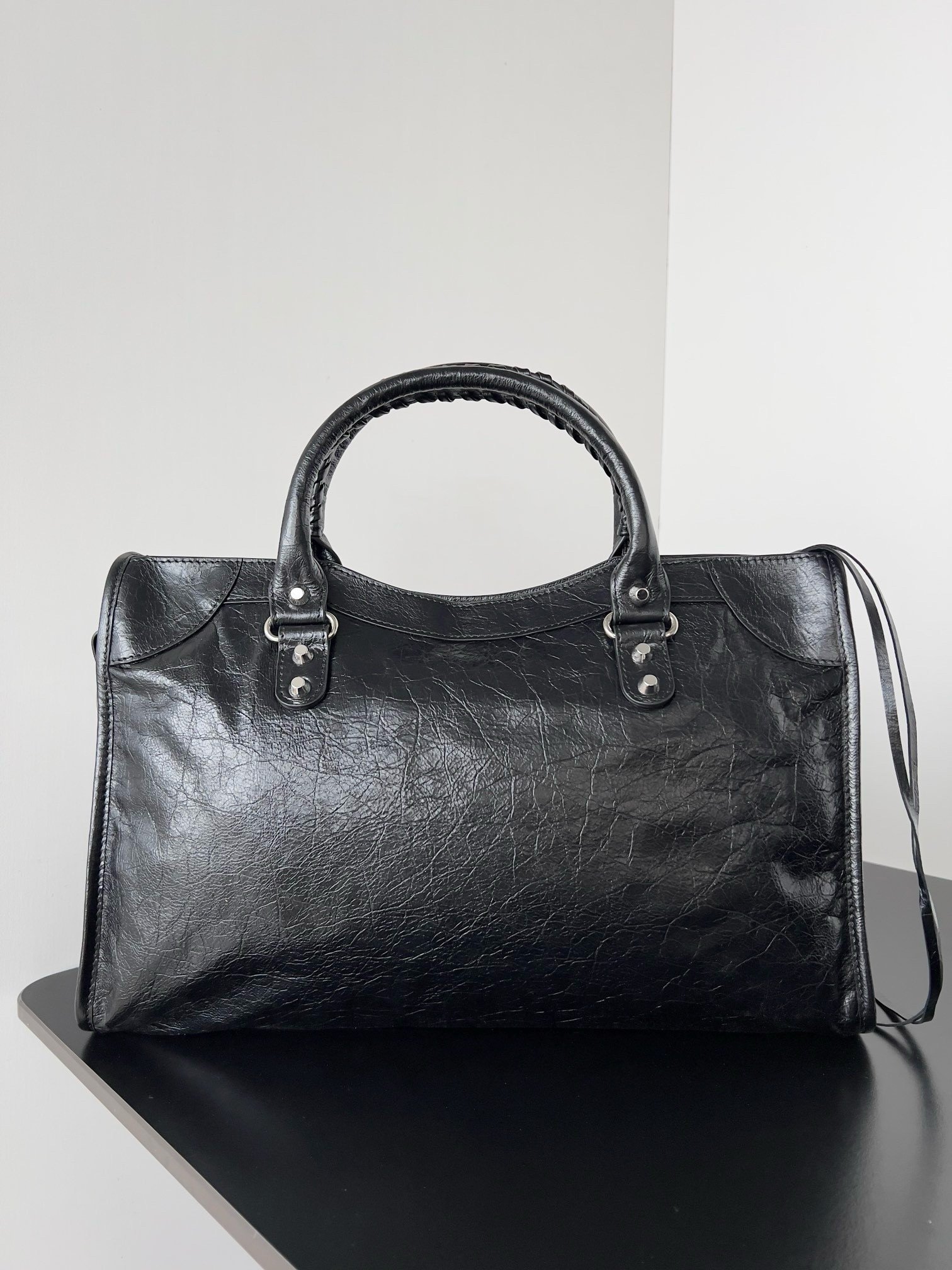 Balenciaga Le City Medium Bag in Black Arena Lambskin