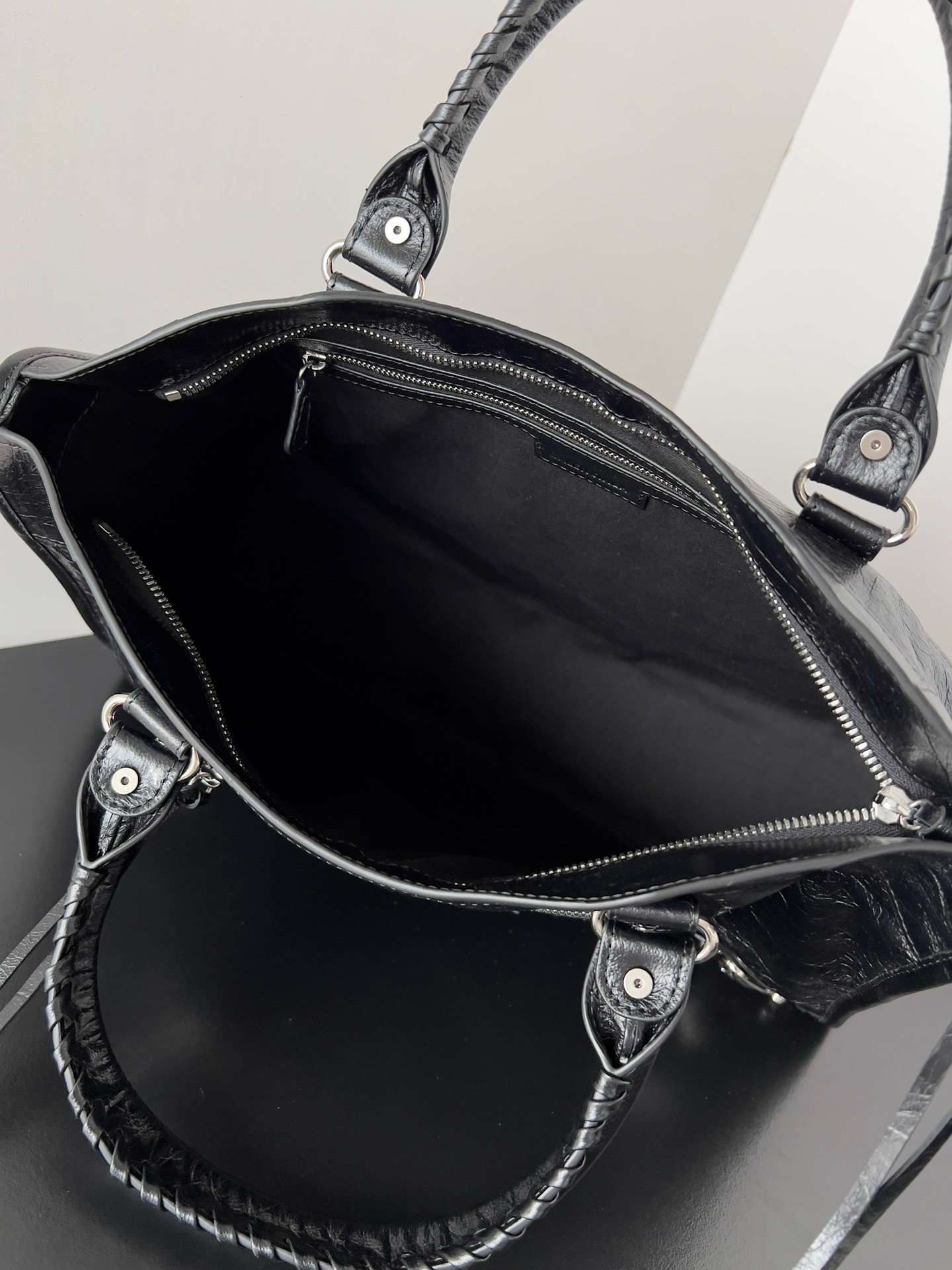 Balenciaga Le City Medium Bag in Black Arena Lambskin