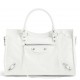 Balenciaga Le City Medium Bag in White Arena Lambskin