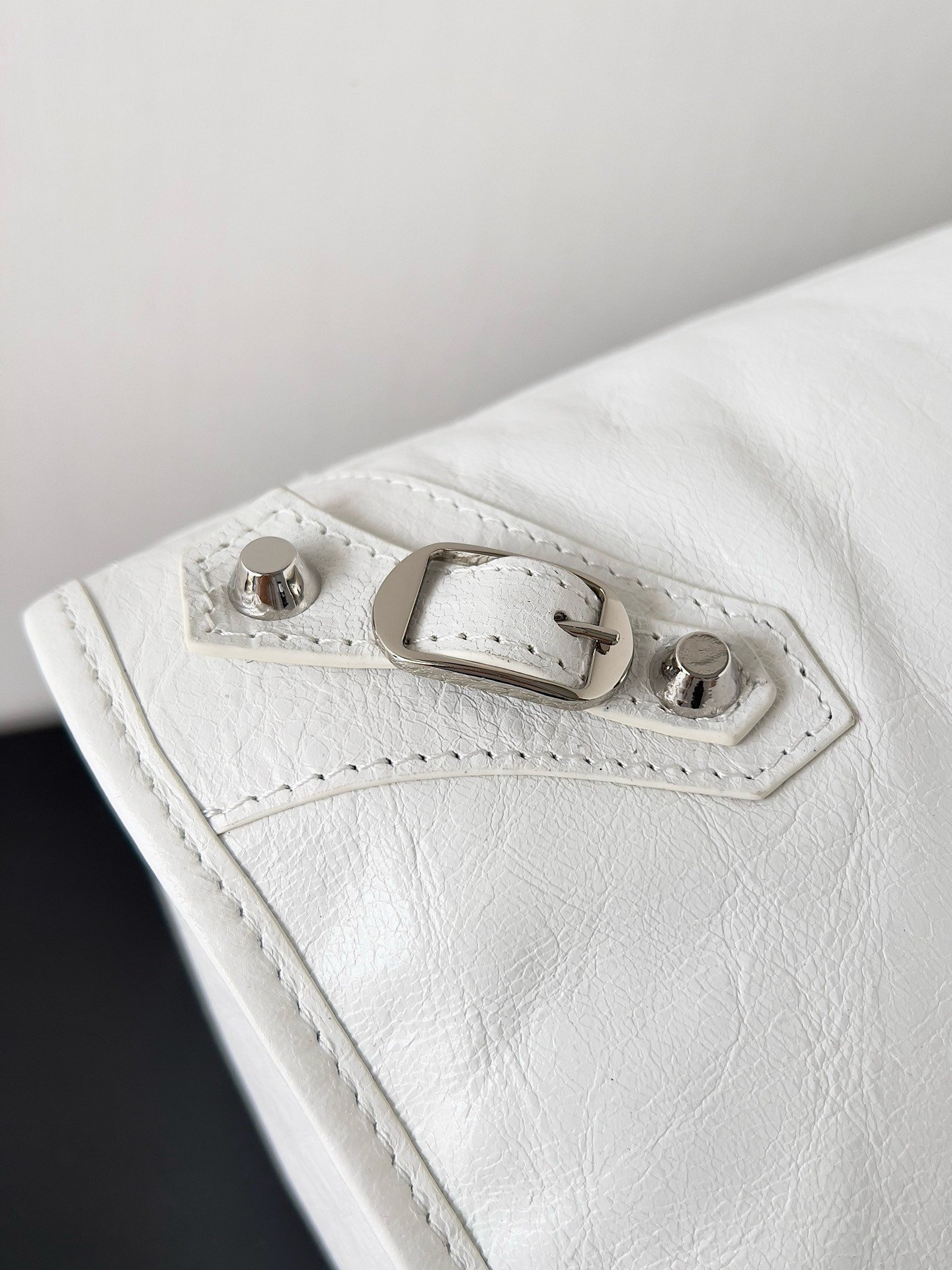 Balenciaga Le City Medium Bag in White Arena Lambskin