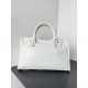 Balenciaga Le City Medium Bag in White Arena Lambskin