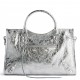 Balenciaga Le City Medium Bag in Silver Metallic Lambskin