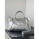 Balenciaga Le City Medium Bag in Silver Metallic Lambskin