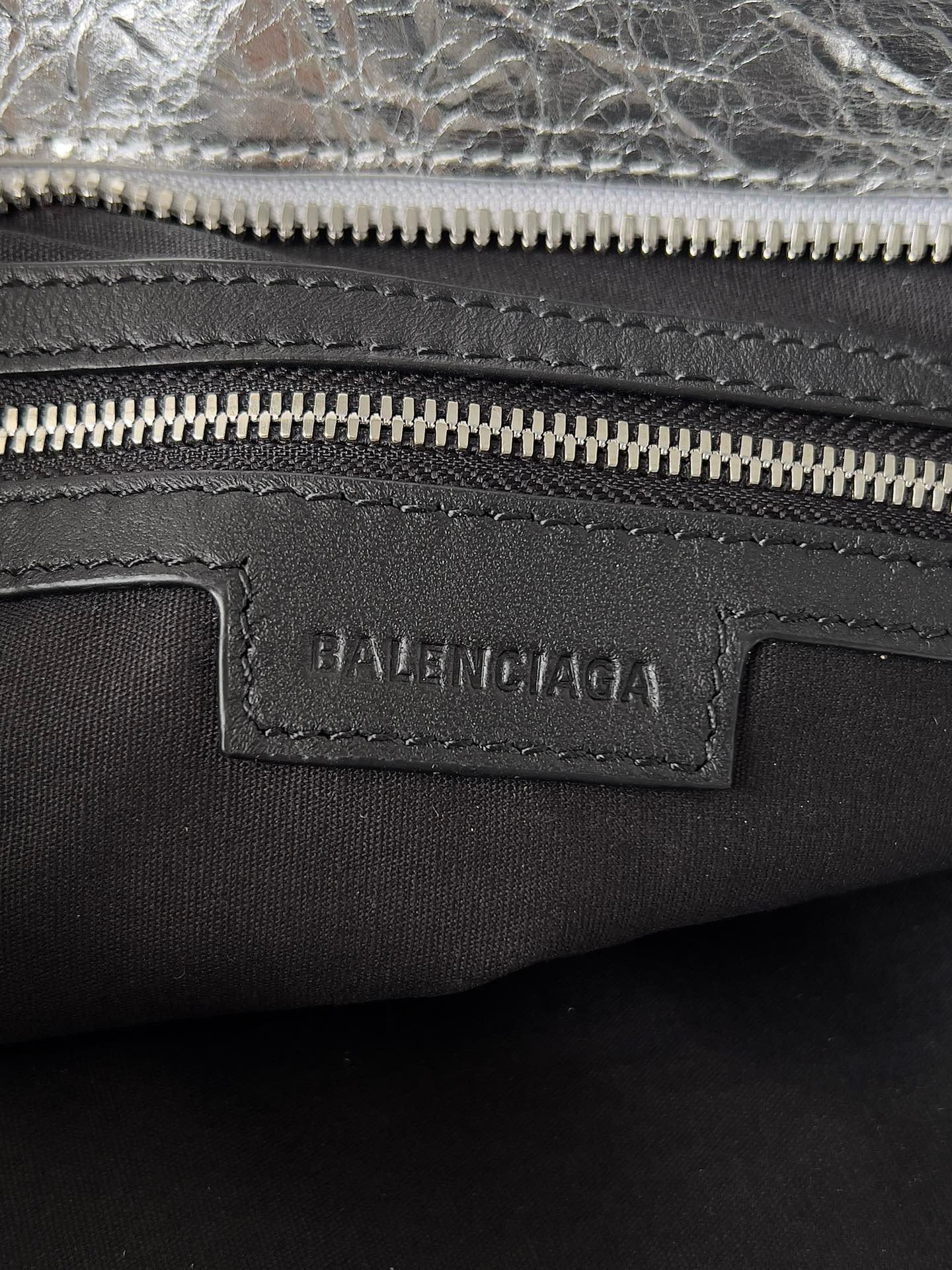 Balenciaga Le City Medium Bag in Silver Metallic Lambskin