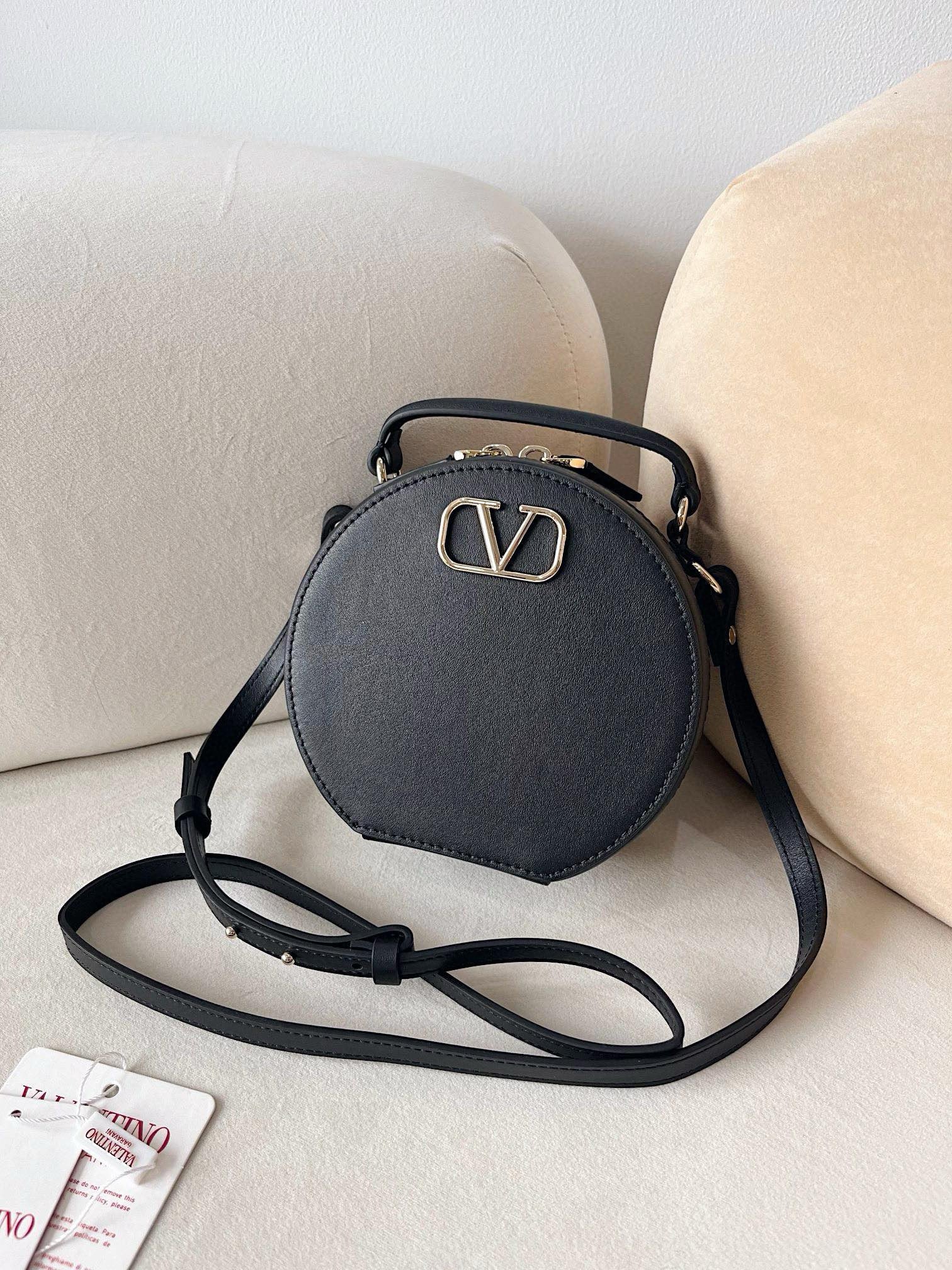 Valentino VLogo Signature Mini Bag in Black Calfskin