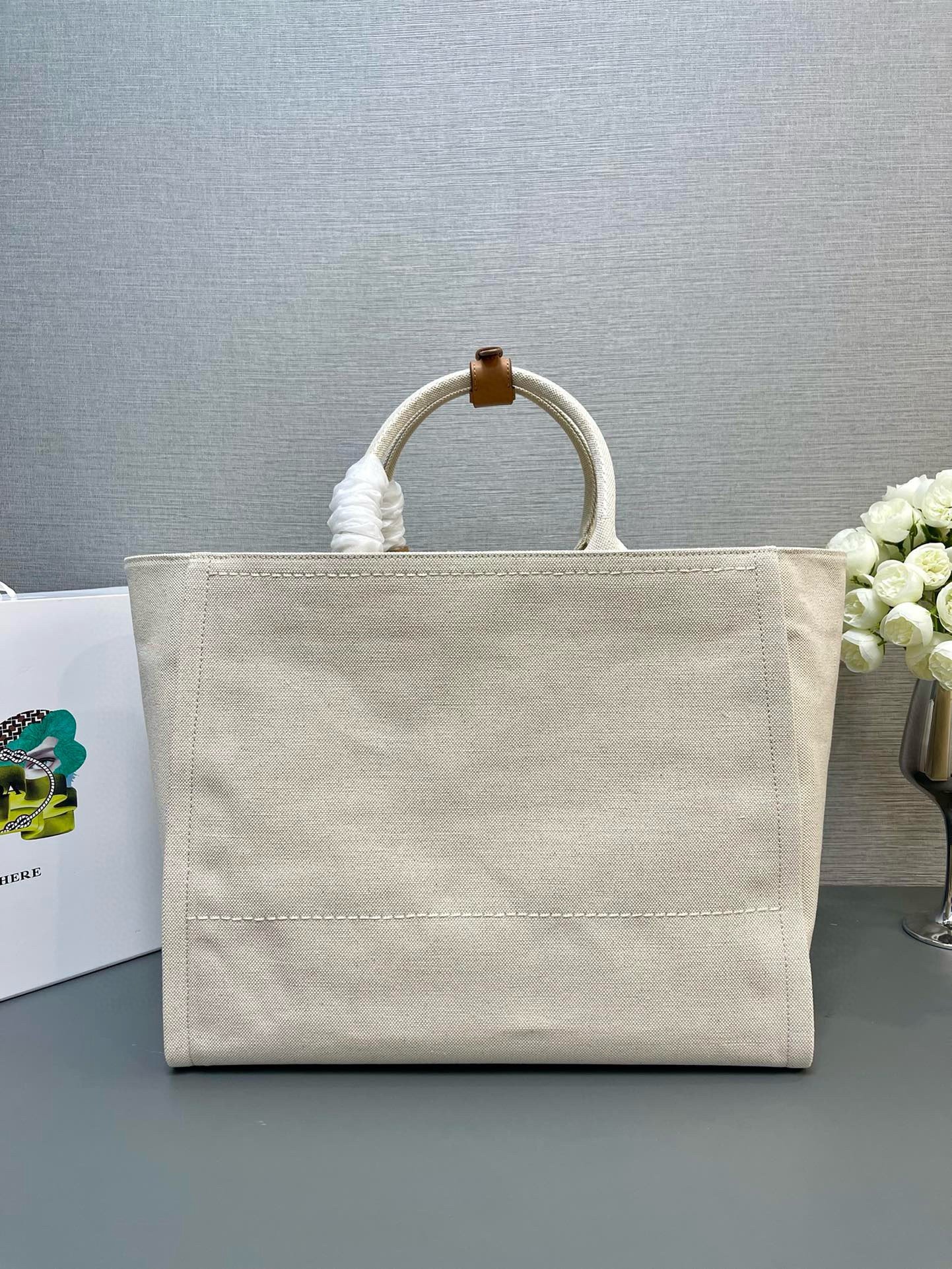 Prada Large Blend Tote Bag in Linen