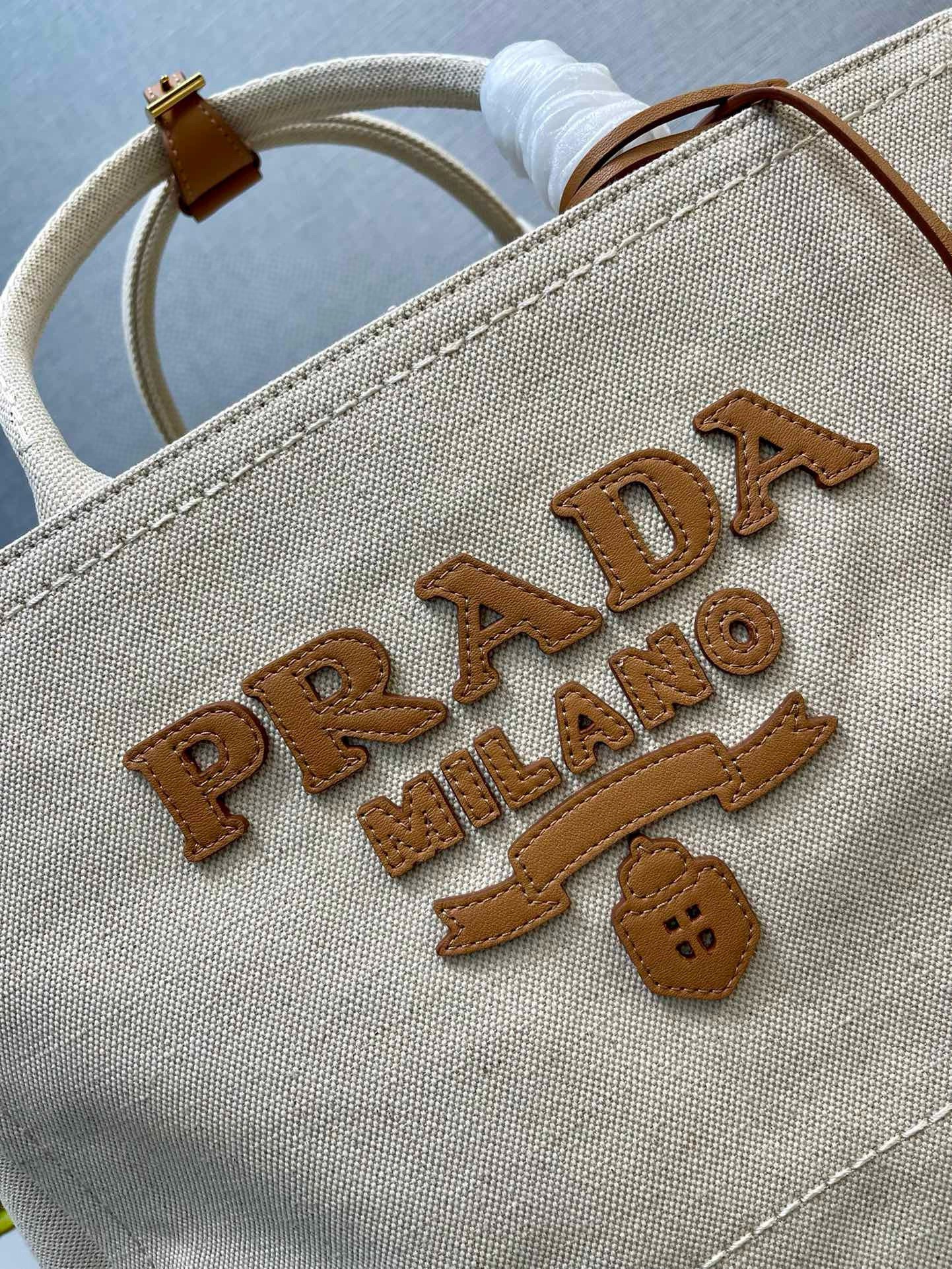 Prada Large Blend Tote Bag in Linen