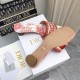 Dior Dioriviera Dway Heeled 35MM Slides in Coral Toile de Jouy Sauvage Cotton