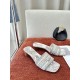 Dior Dioriviera Dway Heeled 35MM Slides in Grey Toile de Jouy Sauvage Cotton