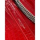 Saint Laurent Cassandra Medium Bag In Red Crocodile Embossed Leather