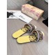 Dior Dway Slides In Yellow Multicolor D-Jungle Pop Cotton