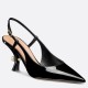 Dior Tribales Pumps Slingback 80mm in Black Patent Calfskin