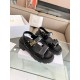 Dior Dioract Platform Sandals in Black Lambskin