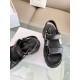 Dior Dioract Platform Sandals in Black Lambskin