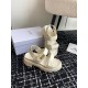 Dior Dioract Platform Sandals in White Lambskin