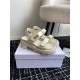 Dior Dioract Platform Sandals in White Lambskin