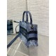 Dior Mini Book Tote with Strap in Blue Denim Oblique Jacquard