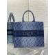 Dior Medium Book Tote Bag in Blue Denim Oblique Jacquard