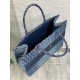 Dior Medium Book Tote Bag in Blue Denim Oblique Jacquard