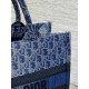 Dior Large Book Tote Bag in Blue Denim Oblique Jacquard