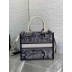 Dior Medium Book Tote Bag with Strap in Toile de Jouy Reverse Embroidery