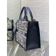 Dior Medium Book Tote Bag with Strap in Blue Toile de Jouy Sauvage Embroidery