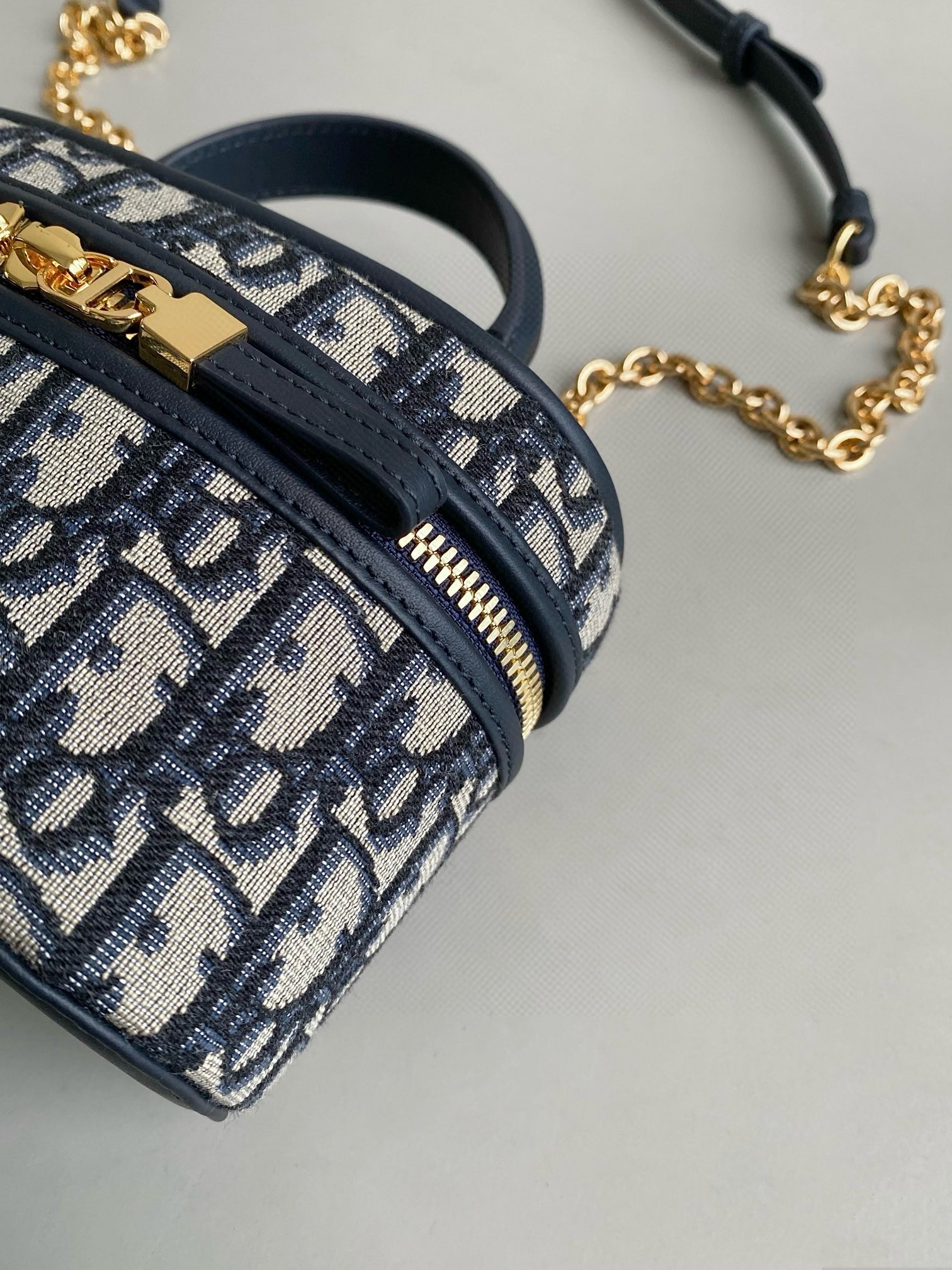 Dior 30 Montaigne Mini Vanity Case in Blue Oblique Jacquard