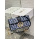 Dior 30 Montaigne East-West Bag with Chain in Blue Denim Oblique Jacquard