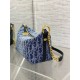 Dior Diorstar Hobo Bag with Chain in Blue Denim Oblique Jacquard