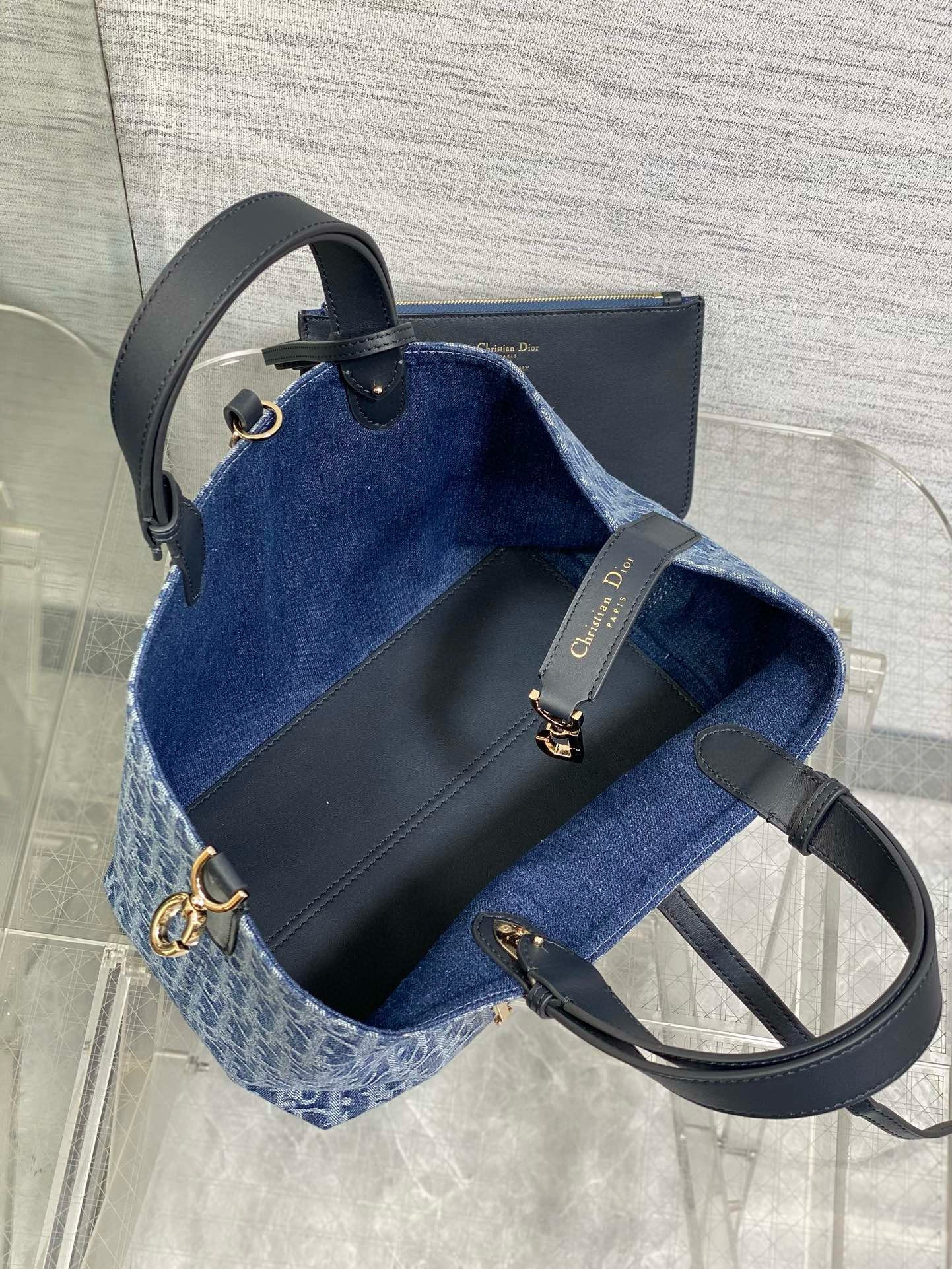 Dior Toujours Medium Bag in Blue Denim Oblique Jacquard