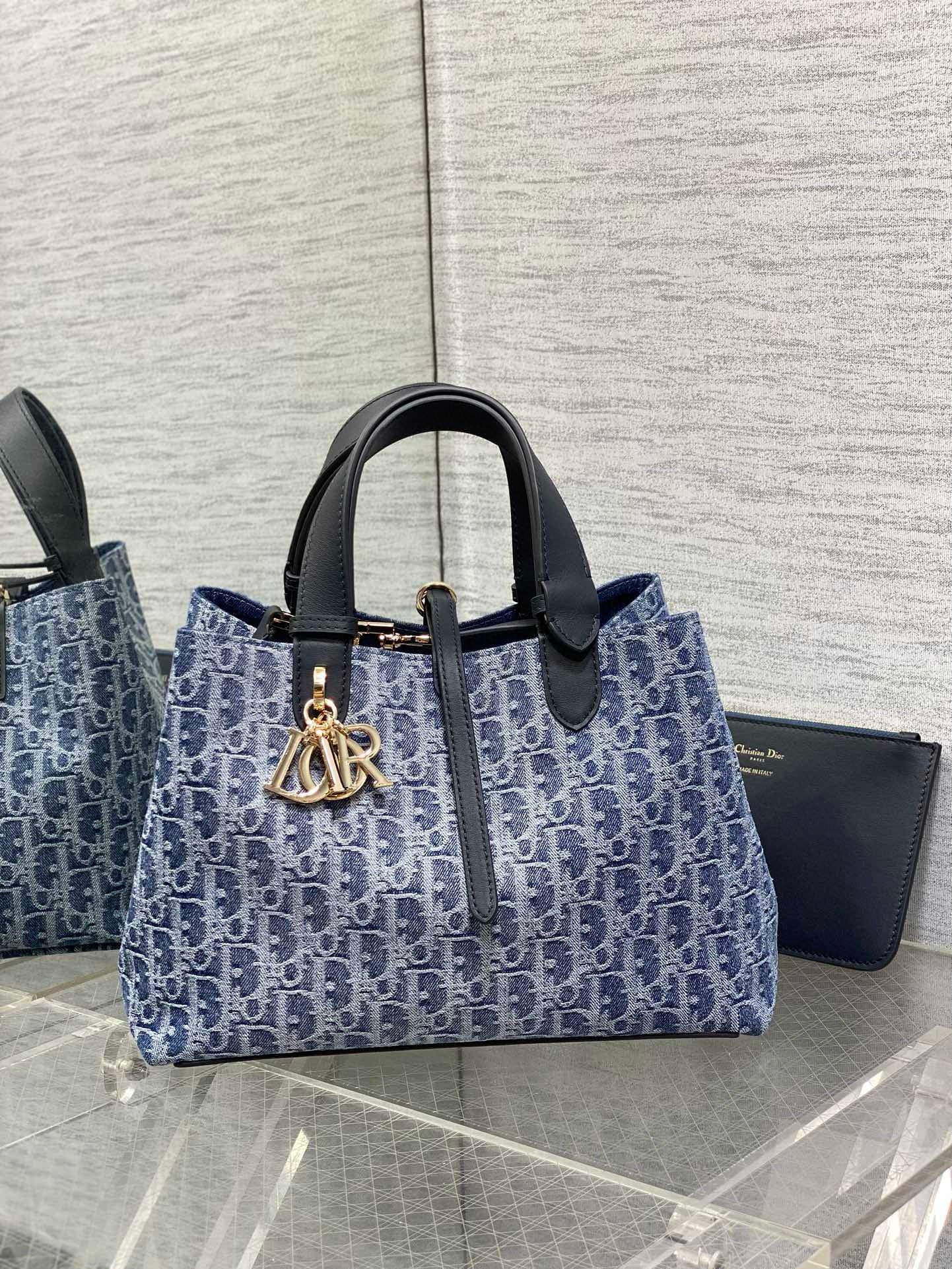 Dior Toujours Medium Bag in Blue Denim Oblique Jacquard