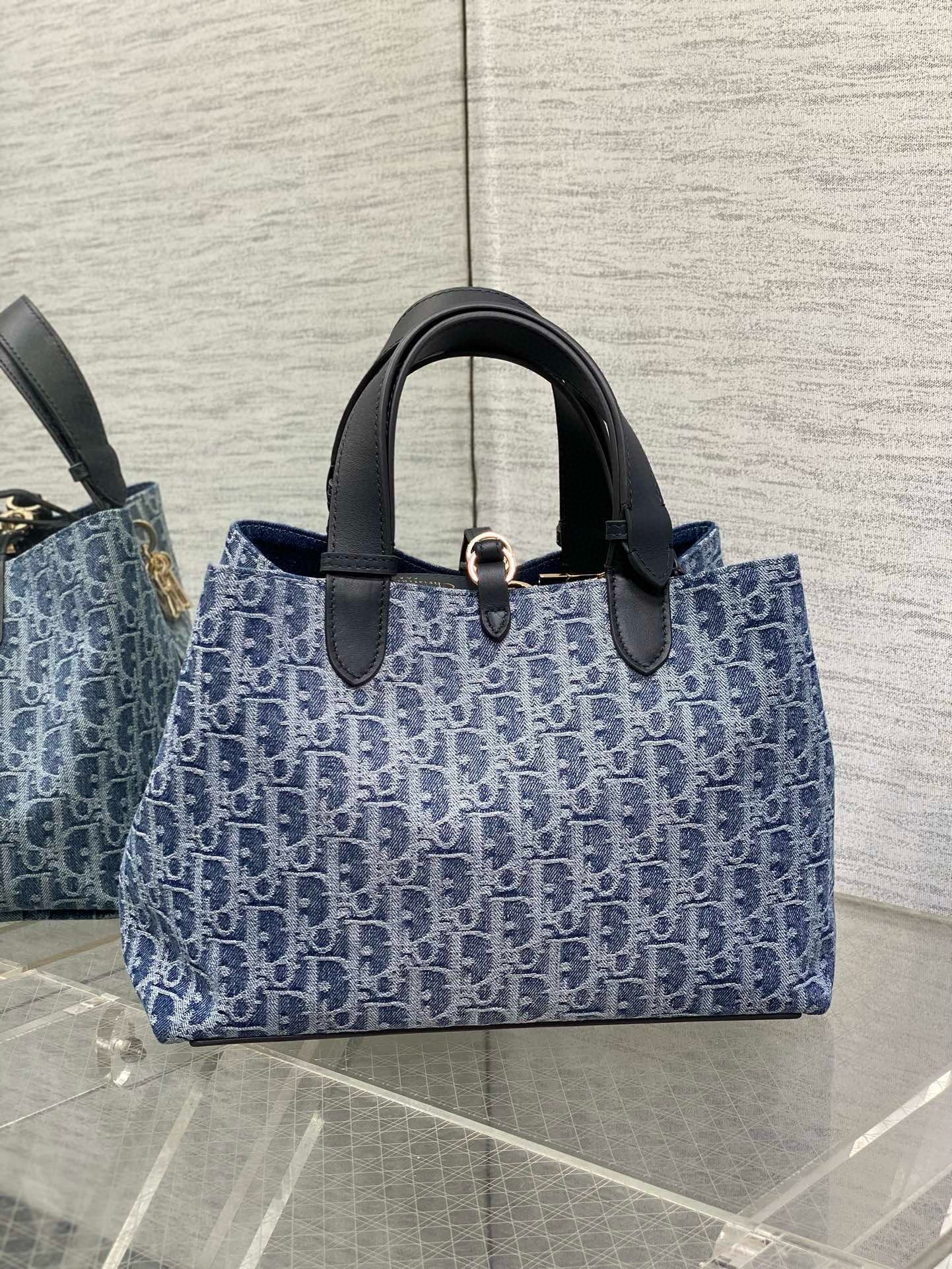 Dior Toujours Medium Bag in Blue Denim Oblique Jacquard