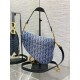 Dior Saddle Bag with Strap in Blue Denim Oblique Jacquard