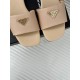 Prada Women's Slides in Beige Saffiano Leather