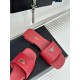 Prada Women's Slides in Red Saffiano Leather