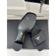 Prada Heeled Sandals 35mm in Black Saffiano Leather