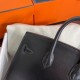 Hermes Birkin 25 Sellier Handmade Bag In Black Box Calfskin