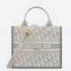 Dior Small Book Tote Bag with Strap in Grey Dior Oblique Canvas