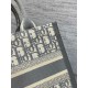 Dior Small Book Tote Bag with Strap in Grey Dior Oblique Canvas