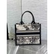 Dior Small Book Tote Bag with Strap in Zodiac Embroidery and Black Calfskin