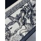 Dior Small Book Tote Bag with Strap in Zodiac Embroidery and Black Calfskin