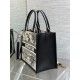 Dior Small Book Tote Bag with Strap in Zodiac Embroidery and Black Calfskin