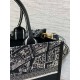 Dior Medium Book Tote Bag with Strap in Plan de Paris Embroidery and Black Calfskin