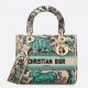 Dior Dioriviera Lady D-Lite Medium Bag in Raffia with Green Toile de Jouy Sauvage Embroidery