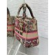 Dior Dioriviera Lady D-Lite Medium Bag in Raffia with Pink Toile de Jouy Sauvage Embroidery