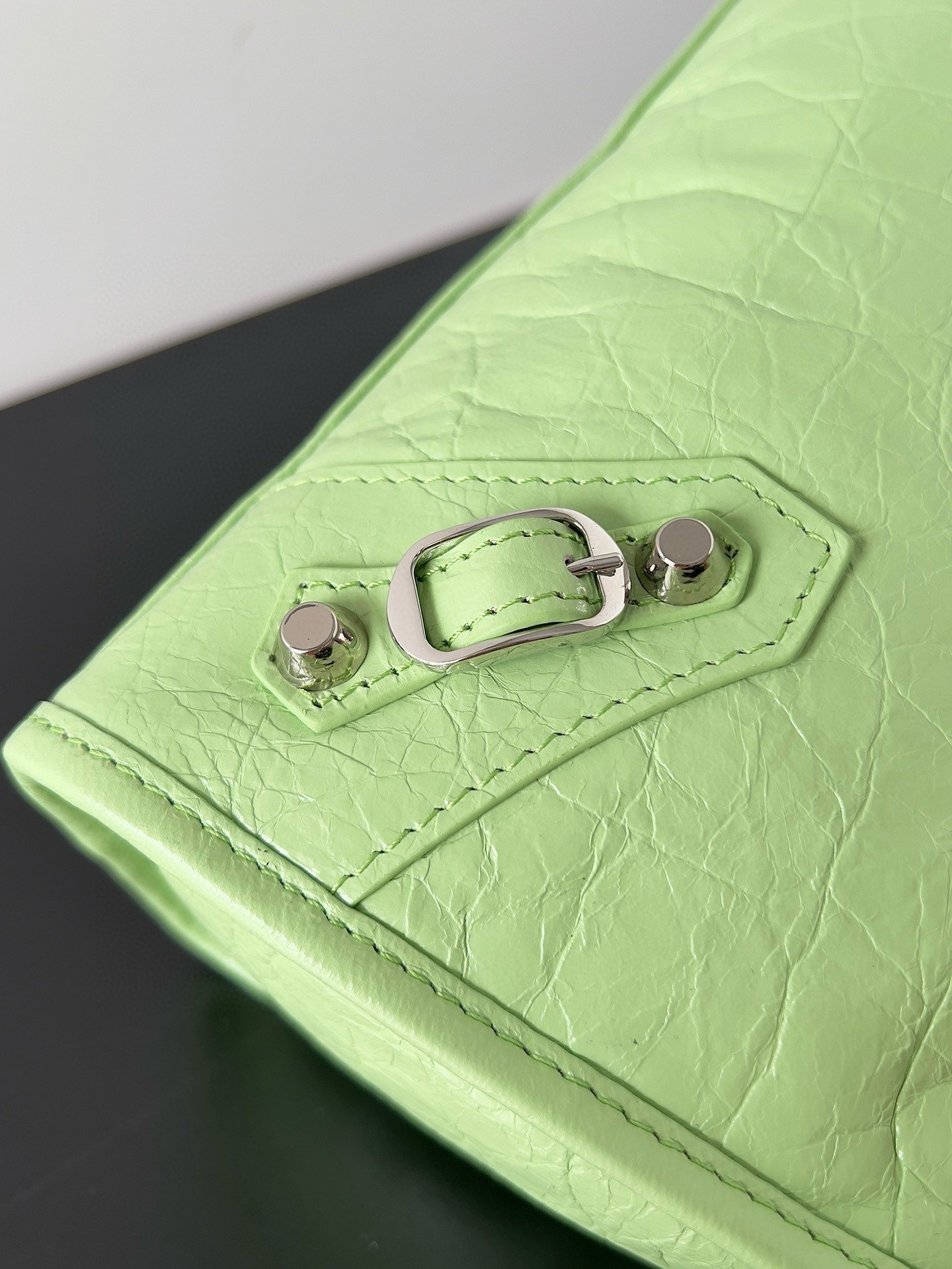 Balenciaga Le City Small Bag in Green Arena Lambskin